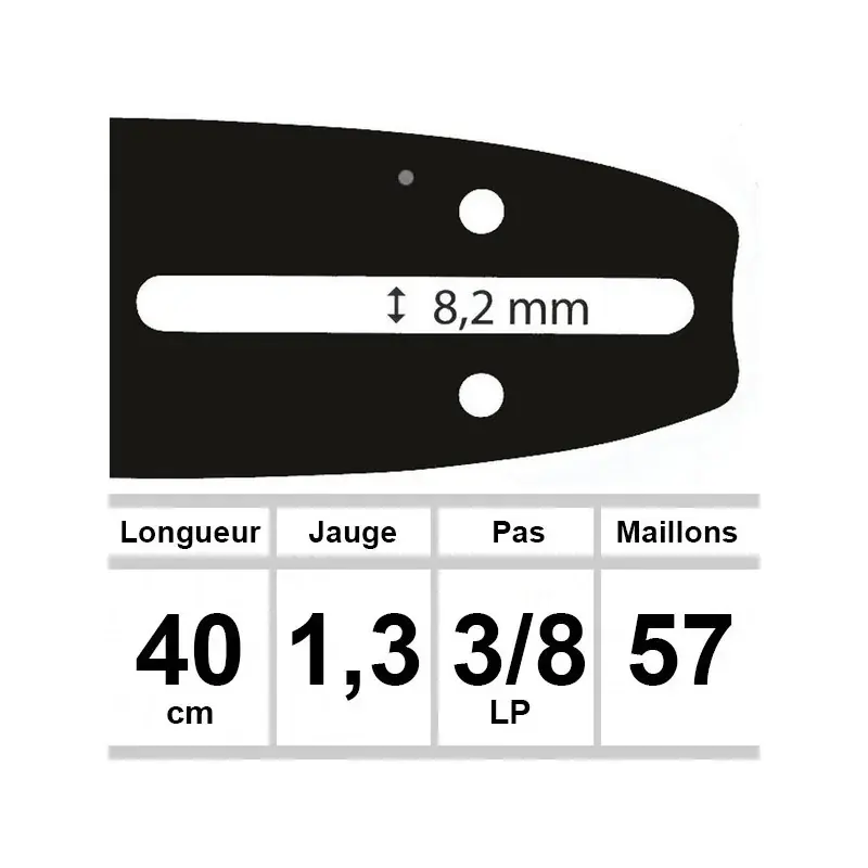 Guide OZAKI 40 cm 3/8LP 1,3mm Commande En Gros