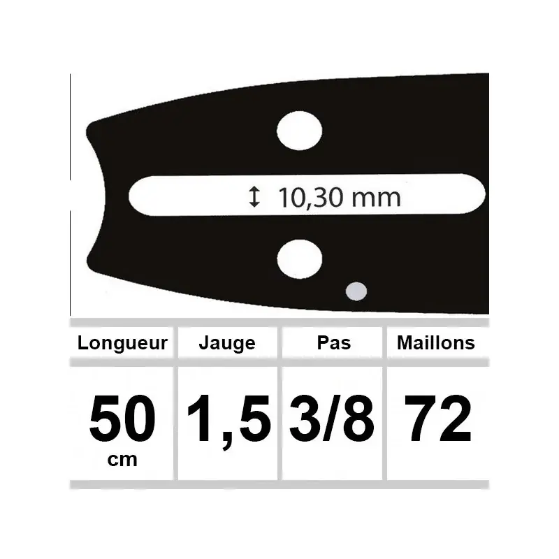 Paiement Sécurisé Guide OZAKI 50 cm 3/8 1.5mm