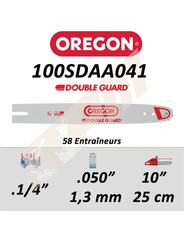 Bon Plan Guide de tronçonneuse OREGON 100SDAA041 1/4 1.3 mm 25 cm