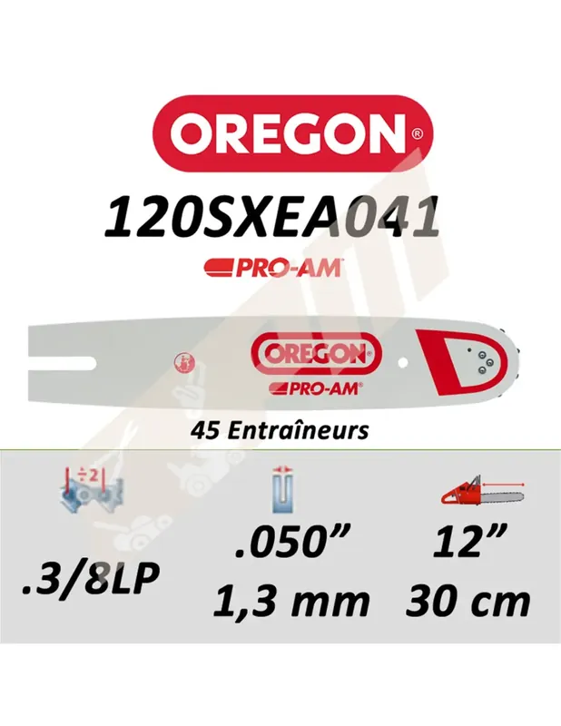 Produit De Marque Guide de tronçonneuse OREGON 120SXEA041 3/8LP 1. 3 mm 30cm