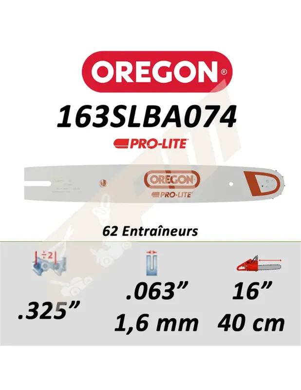 Affaire À Saisir Guide de tronçonneuse OREGON 163SLBA074 PRO-LITE 40 CM