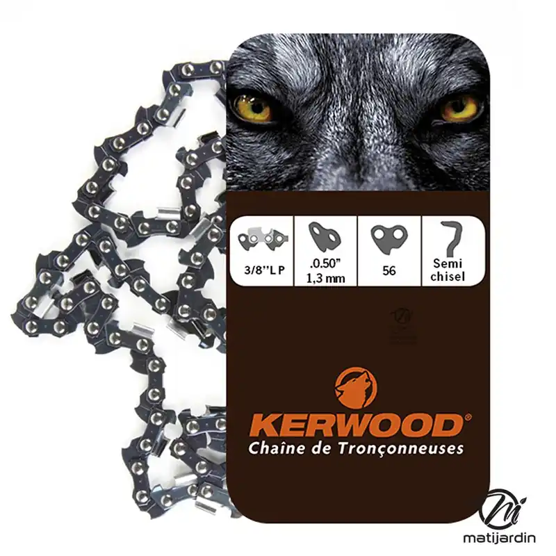 Chaîne tronçonneuse KERWOOD 81 maillons 0.325&Prime; 1,5mm semi carrée Dernière Chance