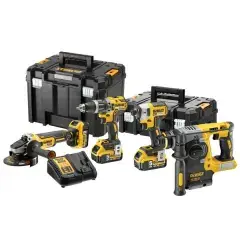 Pack 4 outils 18V XR (DCH273 + DCG405 + DCD796 + DCF887) + 3 batteries 5Ah + chargeur + coffret T-Stak – DEWALT – DCK422P3T-QW Offre Spéciale