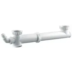 Tubulure pour évier 2 cuves sans siphon en PVC avec prise mixte – VALENTIN – 00 775100 001 00 Soldes