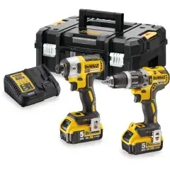Pack 18V perceuse visseuse à percussion DCD796 + visseuse à chocs DCF887 + 2 batteries 5Ah + chargeur + coffret T-STAK – DEWALT – DCK266P2T-QW Remise