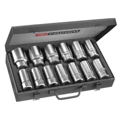 Dernier Modèle Coffret de douilles 6 pans 3/4‘‘ longues métriques 12 pièces – FACOM – K.405E
