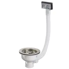 Marque Bonde à panier avec grille inox pour évier épais D90 avec trop plein – VALENTIN – 00 408500 000 00