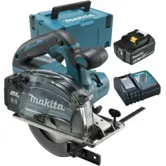 Promotion Scie circulaire à métaux 18V + 2 batteries 5Ah + chargeur + coffret MAKPAC – MAKITA – DCS553RTJ