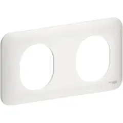 Usine Directe Plaque de finition OVALIS 2 postes blanc - SCHNEIDER ELECTRIC - S260704
