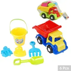 Top Vente Camion benne avec sceau, pelle, rateau et 2 jeux de plages