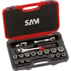 Coffret 1/2‘‘ de 17 outils en mm – SAM OUTILLAGE – 75-S17PA Vente Flash