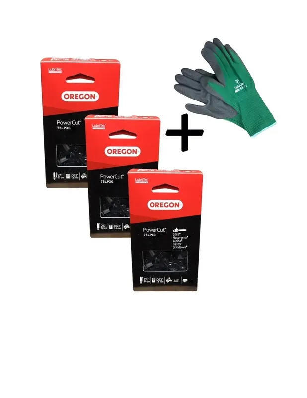 Bon Marché Lot de 3 chaînes de tronçonneuse 75LPX066E .3/8&Prime; 66 entraîneurs