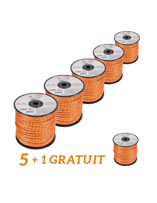 Lot de 5 + 1 OFFERT Fil de débrousailleuse Vortex hélicoïdal ø 2.7 mm – 168 m Promotion