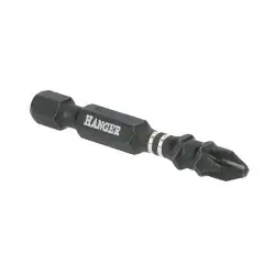 2 embouts impact 1/4‘‘ cruciforme PH3 longueur 50mm – HANGER – 134053 Dernier Modèle