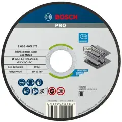 10 disques tronçon MTX et inox 125×1,6×22,23mm – BOSCH – 2 608 619 050 Pas Cher