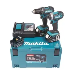 Usine Directe Pack de 2 outils 18V (DDF452 / DTD152) + 3 batteries 5Ah + chargeur rapide + coffret MAKPAC – MAKITA – DLX2127TJ1