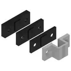 Paiement Sécurisé Gâche haute + cales gris alu RAL9006 – LA CROISEE DS – DS6812-007