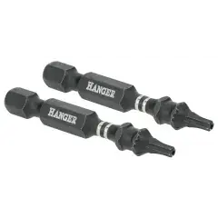 2 embouts impact 1/4‘‘ étoile percée TTX15 longueur 50mm – HANGER – 134066 Must-Have