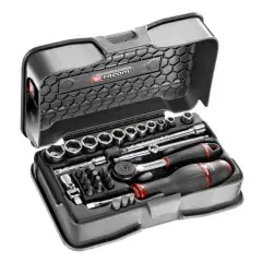 Coffret douilles 1/4‘‘ 6 pans métriques et embouts 31 pièces – FACOM – R.161-5P6 Livraison Express