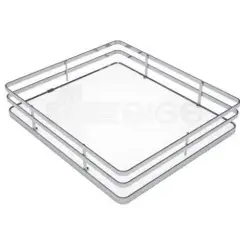 Marque Panier fil chromé avec fond mélaminé blanc pour armoire coulissante 300 - SIGE SPA - 253+300