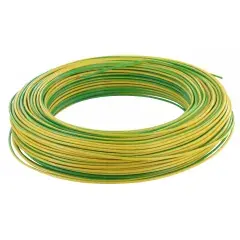 Achat Immédiat Câble d’installation H07V-U 10m 2.5mm² jaune et vert avec isolant en PVC – FILS & CÂBLES – 60101025C