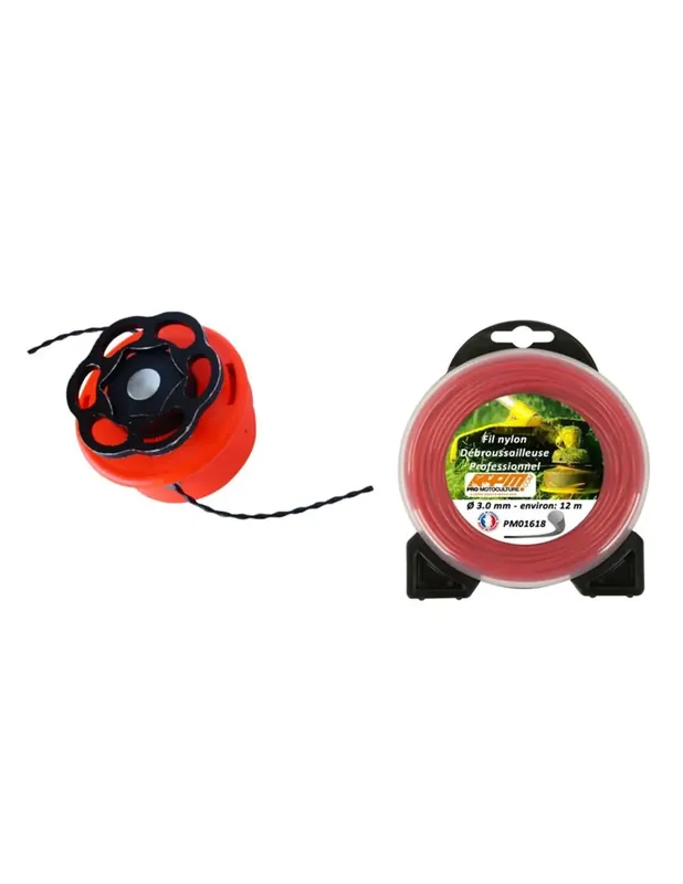 Prix Cassé Tête de débroussailleuse tap‘n go garden devil + Fil nylon ø 3 mm