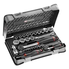 Coffret douilles 1/4‘‘ – 1/2‘‘ 6 pans métriques 30 pièces – FACOM – RS.161-1PB Affaire À Saisir