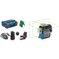 Authentique Laser lignes 12V GLL 3-80 CG Professional + batterie GBA 2.0Ah + chargeur GAL 12V-40 + L-BOXX - BOSCH - 0601063T00