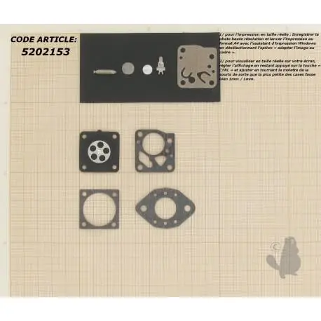 Kit réparation membranes et joints adaptable pour carburateur TILLOTSON HU Prix Réduit