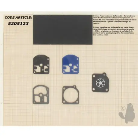 Achat Immédiat Kit membranes adaptable pour carburateur ZAMA C1S