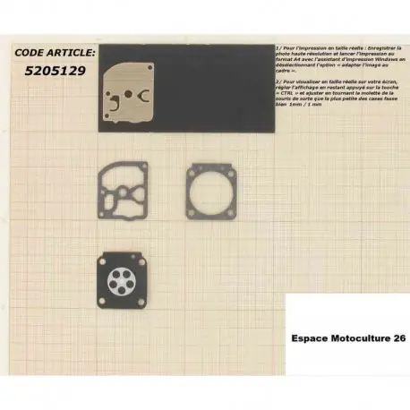 Livraison Express Kit membranes adaptable pour carburateur ZAMA C1Q