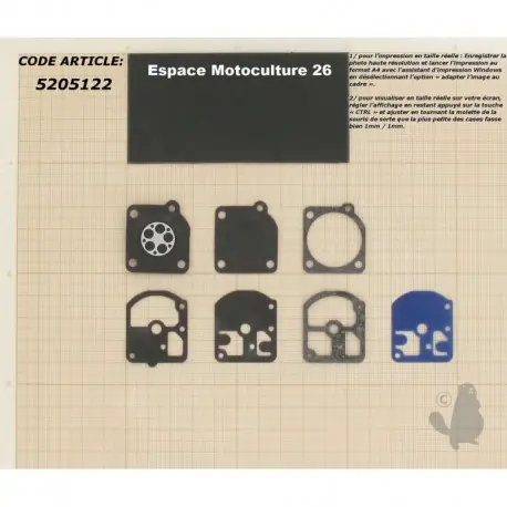 Satisfait Ou Remboursé Kit membranes adaptable pour carburateur ZAMA C1S – ECHO CS330EVL