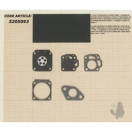 Kit membrane pour carburateur NIKKI NK1 monté sur Mitsubishi T300 Nouvelle Collection