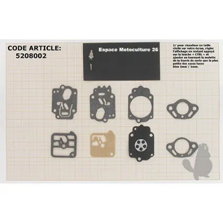 Kit Membrane de carburateur « TILLOTSON » Montée sur STIHL 034 – 038 Paiement Sécurisé