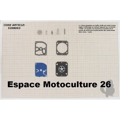 Kit membranes ZAMA C1M (GND-88) STIHL BG55 - BG56 - BG66 - BG86 - FC56 - FC70 - FS40 - FS50 - FS56 - FS70 - SH56 ... Acheter En Ligne