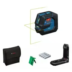 Laser lignes 3,7V GLL 20-22 G Professional (sans batterie ni chargeur) + 4 piles 1,5 V LR6 AA + poche + platine - BOSCH - 0601065600 Usine Directe