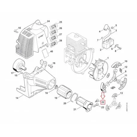 Vis cylindrique IS-D5x12 d‘origine STIHL FS75 – FS80 – FS85- FS85T Bon Plan