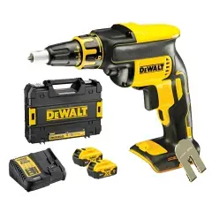 Petit Prix Visseuse plaques de plâtre 18V XR + 2 batteries 5Ah + chargeur + coffret TSTAK - DEWALT - DCF620P2