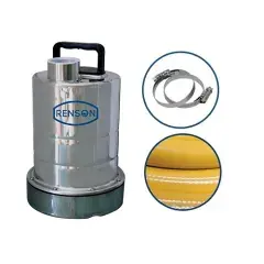 Pompe serpillère 0,25kW inox 2mm + tuyau refoulement + raccords – RENSON – 164034 Vente Directe