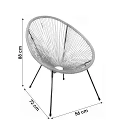 Promotion Saisonnière Fauteuil en résine et acier Cabana gris clair – 227009
