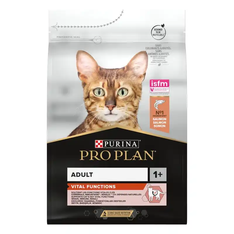 CROQUETTES CHAT PRO PLAN ORIGINAL ADULT - OPTISENSES - RICHE EN SAUMON - 3KG Jusqu'à Épuisement Des Stocks