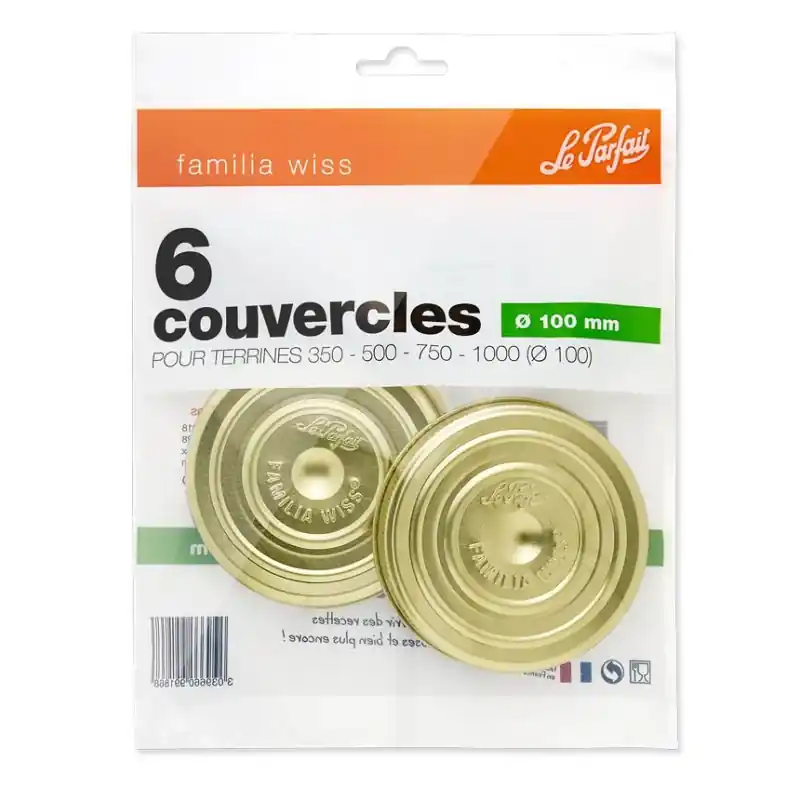 6 COUVERCLES FAMILIA WISS D100 MM – LE PARFAIT Nouvel Arrivage