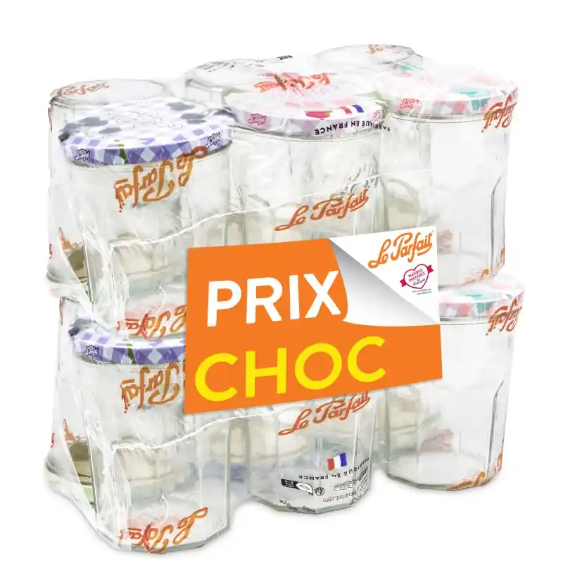 12 CONFITURIERS AVEC COUVERCLE 385 ML Ø 82 MM PRIX CHOC – LE PARFAIT Quantité Limitée