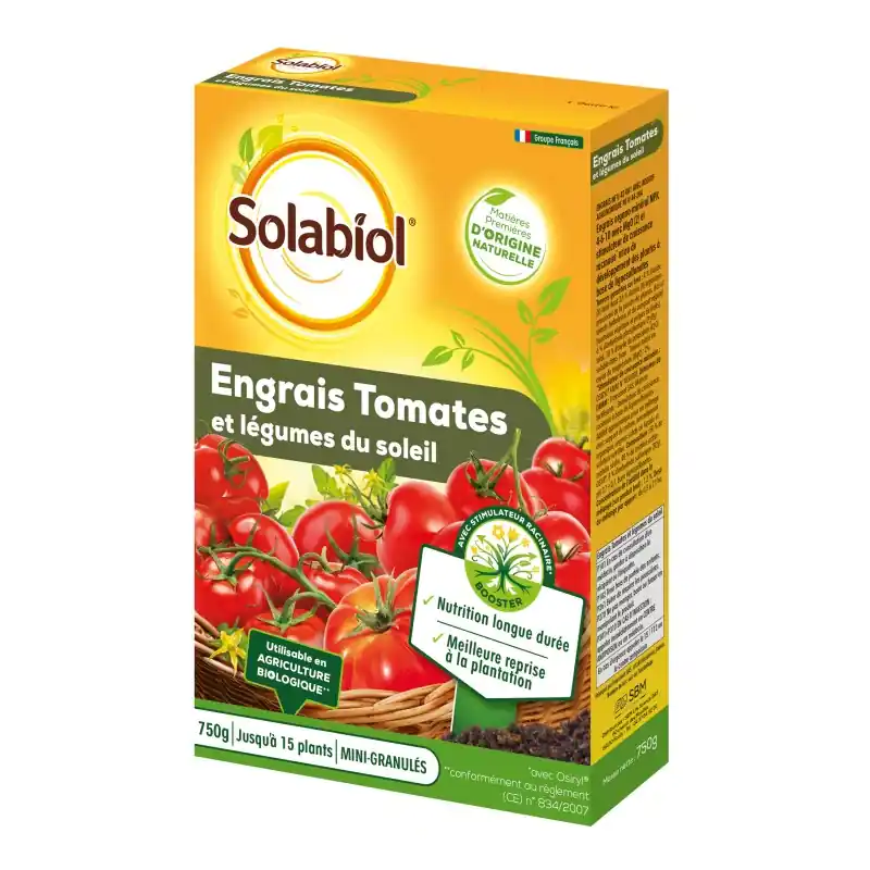 ENGRAIS TOMATES & LÉGUMES DU SOLEIL 750G – SOLABIOL Nouvel Arrivage