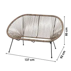 Meilleur Prix Canapé Le CABANA SOFA 2 places en résine taupe – 224804