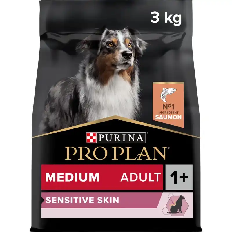 CROQUETTES CHIEN PRO PLAN MEDIUM ADULT SENSITIVE SKIN RICHE EN SAUMON 3 KG Certifié