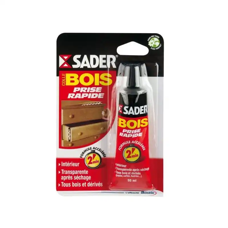 COLLE BOIS RAPIDE 55ML - SADER Expédié Aujourd'hui