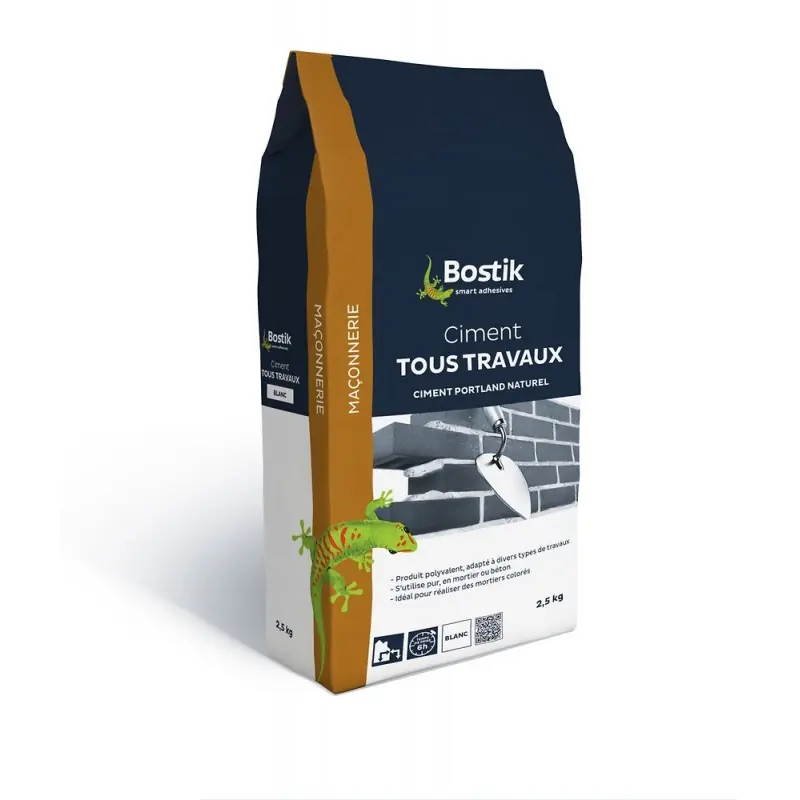 Prix Bas CIMENT TOUS TRAVAUX BLANC 2.5KG - BOSTIK