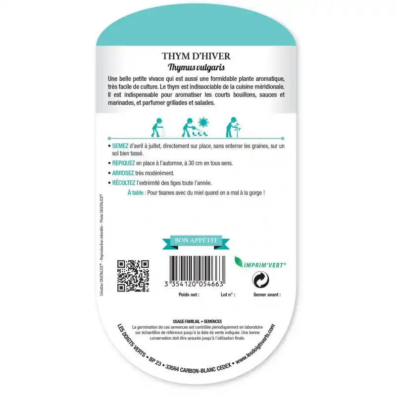 Acheter Direct THYM D‘HIVER – CATÉGORIE 3 – LES DOIGTS VERTS