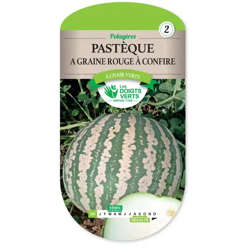 Certifié PASTÈQUE A GRAINE ROUGE À CONFIRE - CATÉGORIE 2 - LES DOIGTS VERTS
